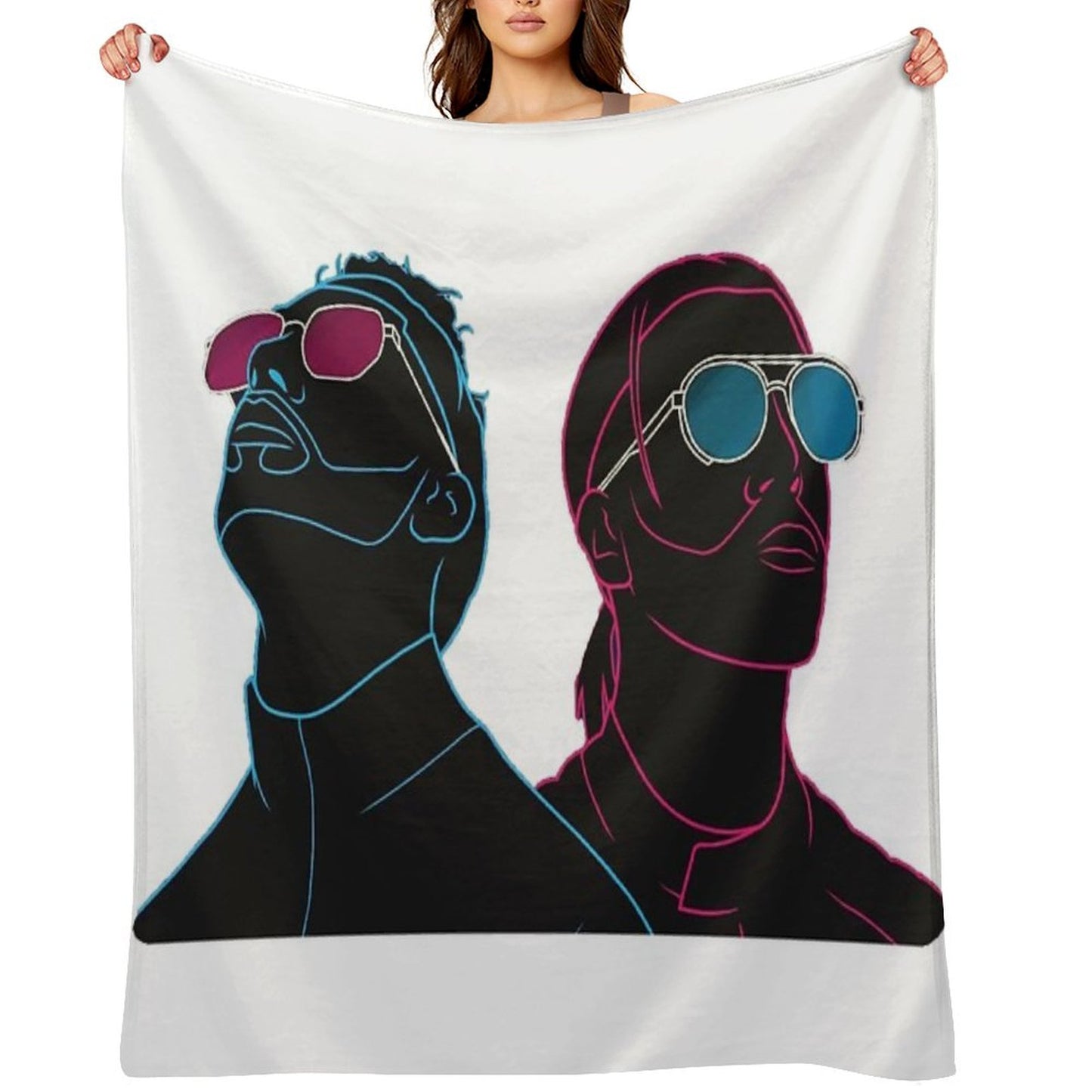 PNL Neon Effect Drawing Throw Blanket