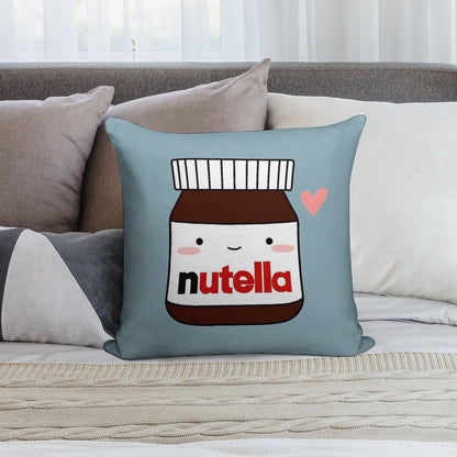 Cute Nutella Jar Soft Fade-Resistant Throw Pillow