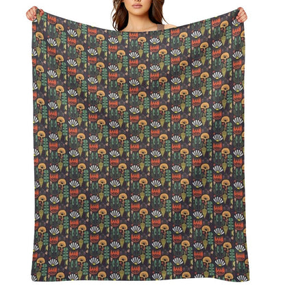 Scandinavian Wildflowers Throw Blanket