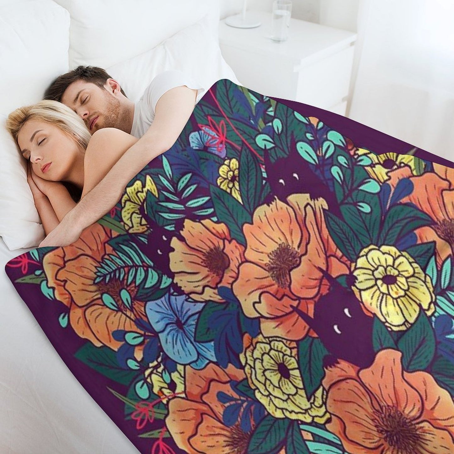 Wild Flowers Throw Blanket