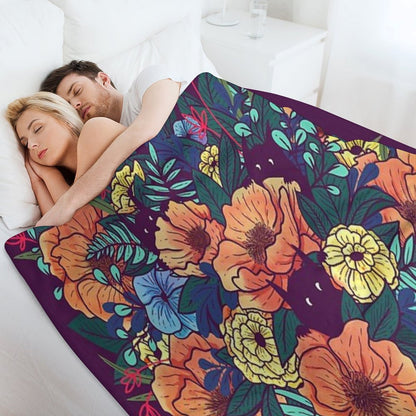 Wild Flowers Throw Blanket