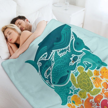 Aquatic Spectrum  Light Blue Throw Blanket