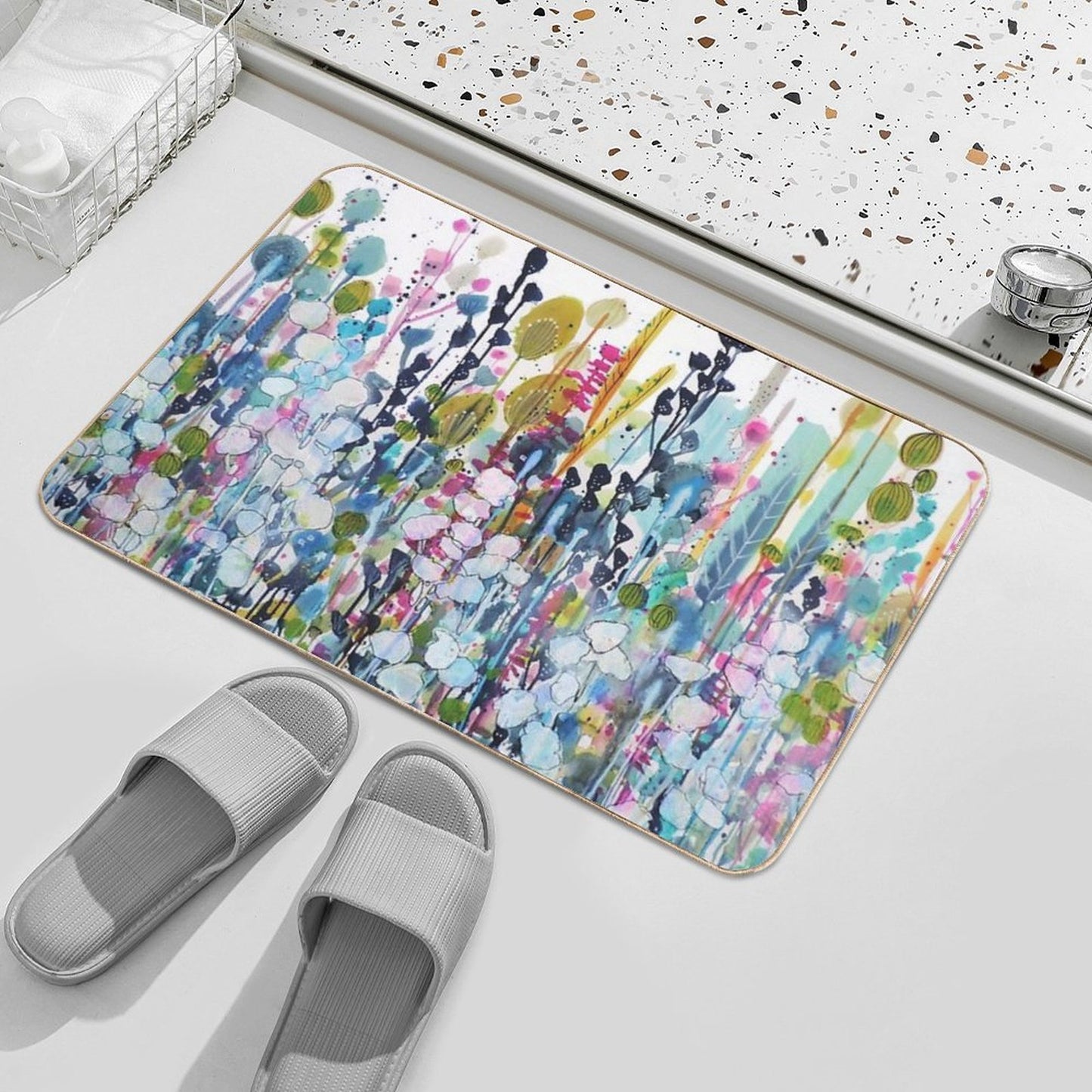 Colorful Side Road  High-Traffic Bath Mat