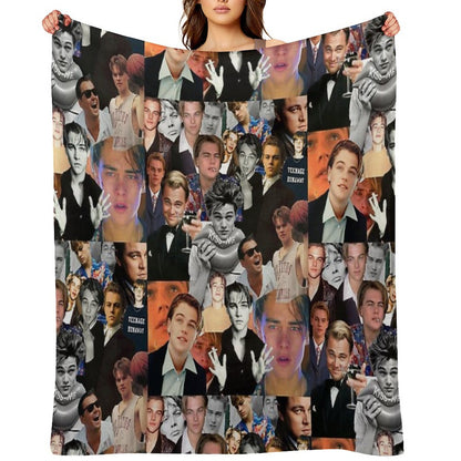 Leonardo Dicaprio Collage Throw Blanket