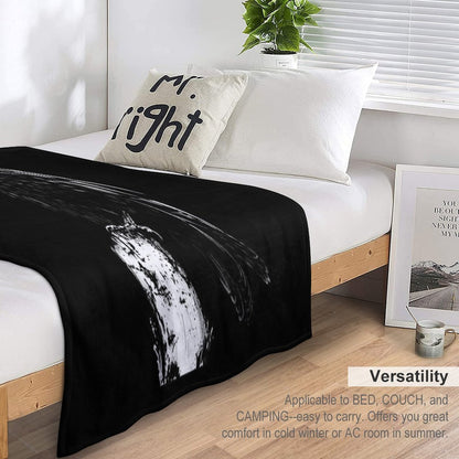 Raven #1 on Black Throw Blanket