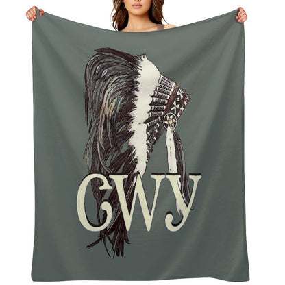 Cherokee (Cherokee Language) Headdress Throw Blanket