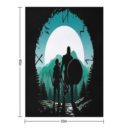 Kratos And Son Throw Blanket
