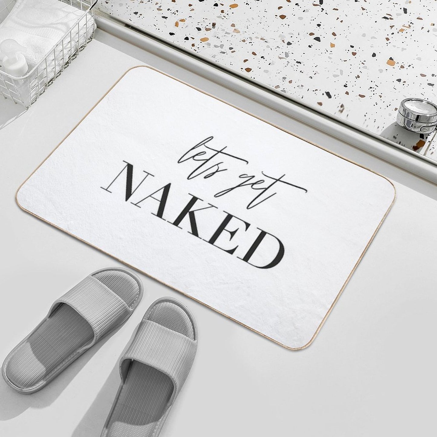 Lets Get Naked, Bathroom, Fun, Bathroom Deco, Bathroom Shower Curtain, Bathroom Rug, Bathroom Fun Bath Mat
