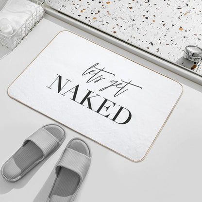 Lets Get Naked, Bathroom, Fun, Bathroom Deco, Bathroom Shower Curtain, Bathroom Rug, Bathroom Fun Bath Mat
