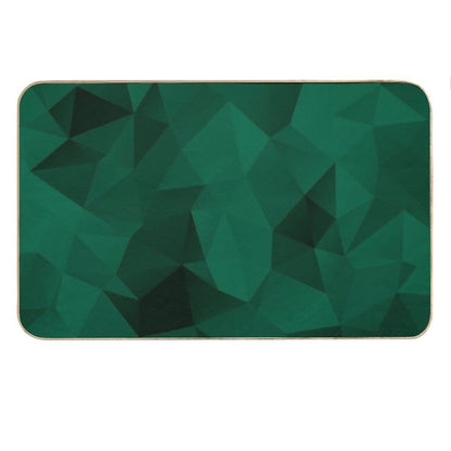 Polygonal Emerald Green Geometric Pattern Bath Mat