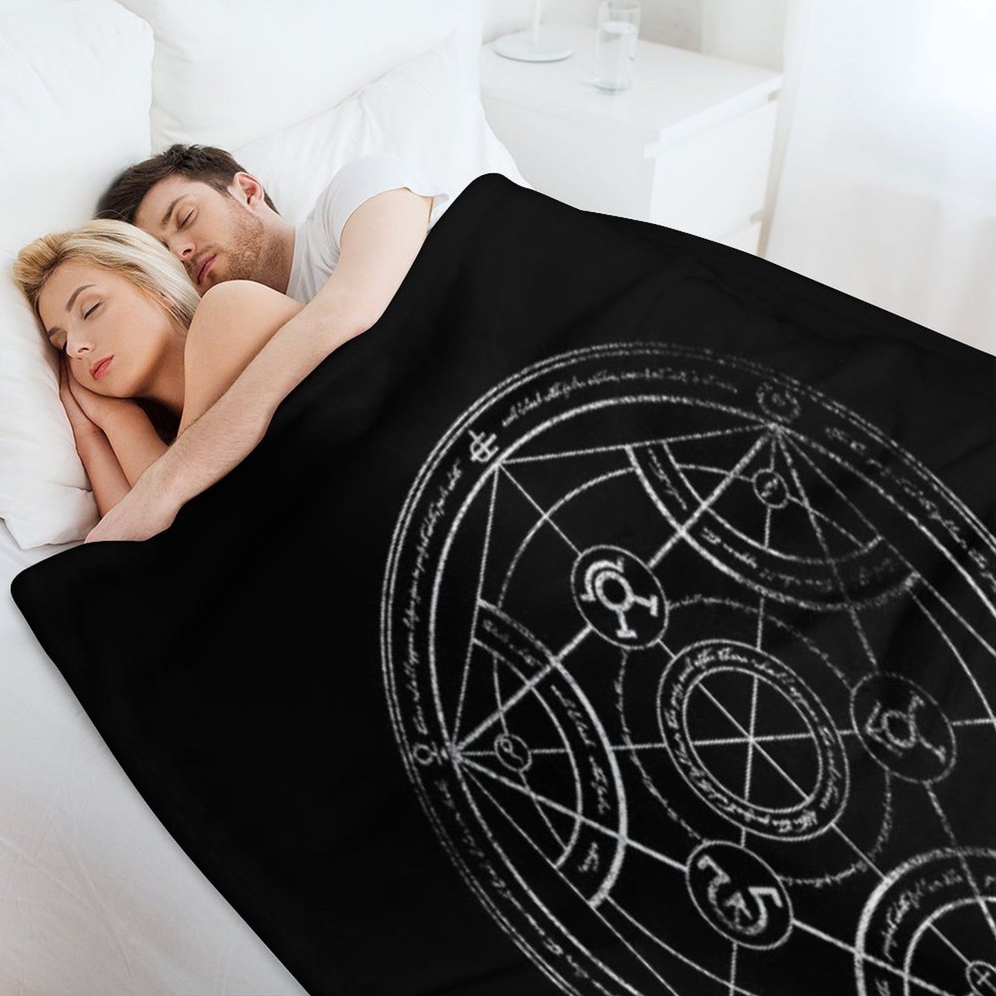 Human Transmutation Circle - Chalk Throw Blanket