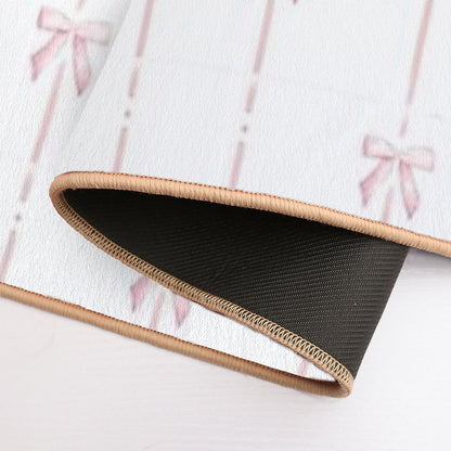 Pink Bow Ribbon Coquette Bath Mat
