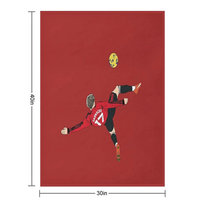 Alejandro Garnacho Bicycle Kick Overhead Goal Throw Blanket