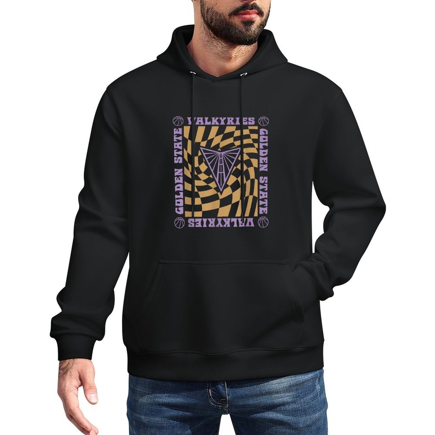 WNBA Golden State Valkyries Retro Wavy Checkerboard Unisex Design Hoodie