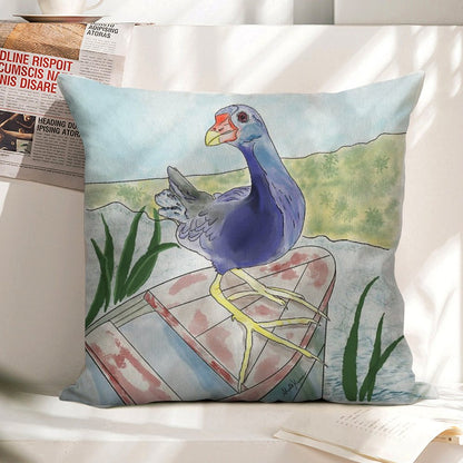 Jewel of The Marsh Linen Throw Pillow Cover