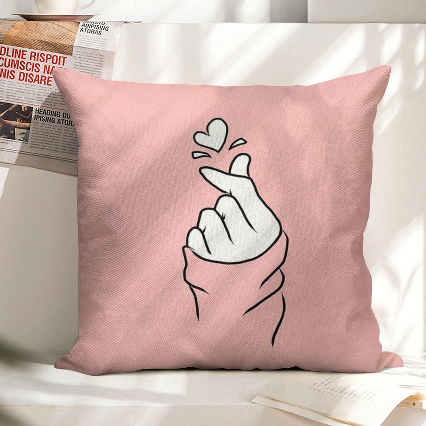 Cute Heart~ Linen Throw Pillow Cover