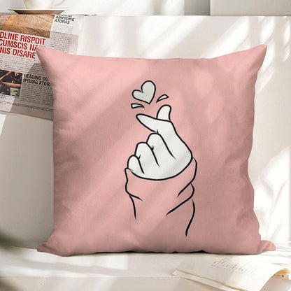 Cute Heart~ Linen Throw Pillow Cover