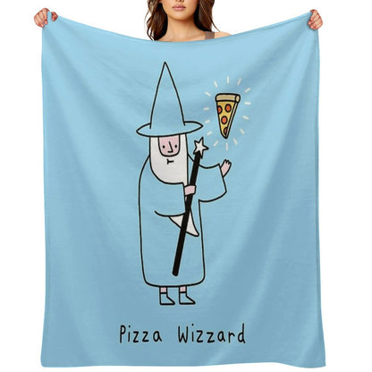Pizza Wizzard Throw Blanket