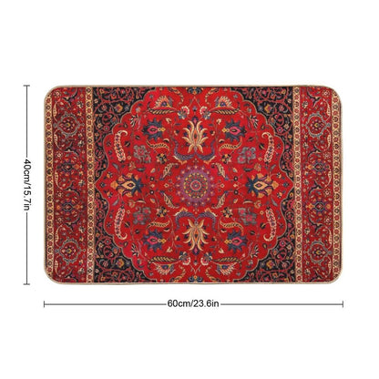 Red Persian Rug Bath Mat