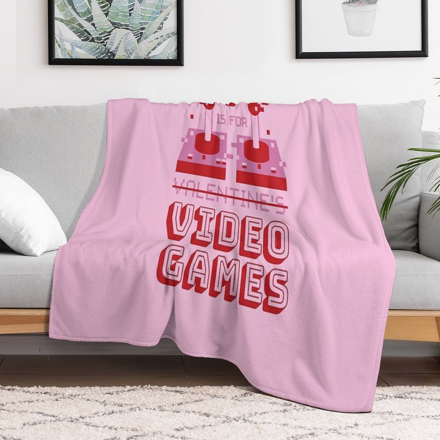 V Is For Video Games - Gaming Is My Valentine Throw Blanket