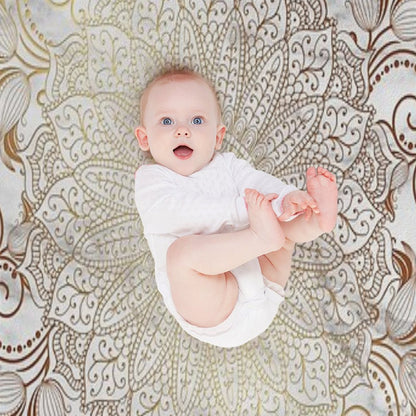 Mandala - Marble Gold Throw Blanket