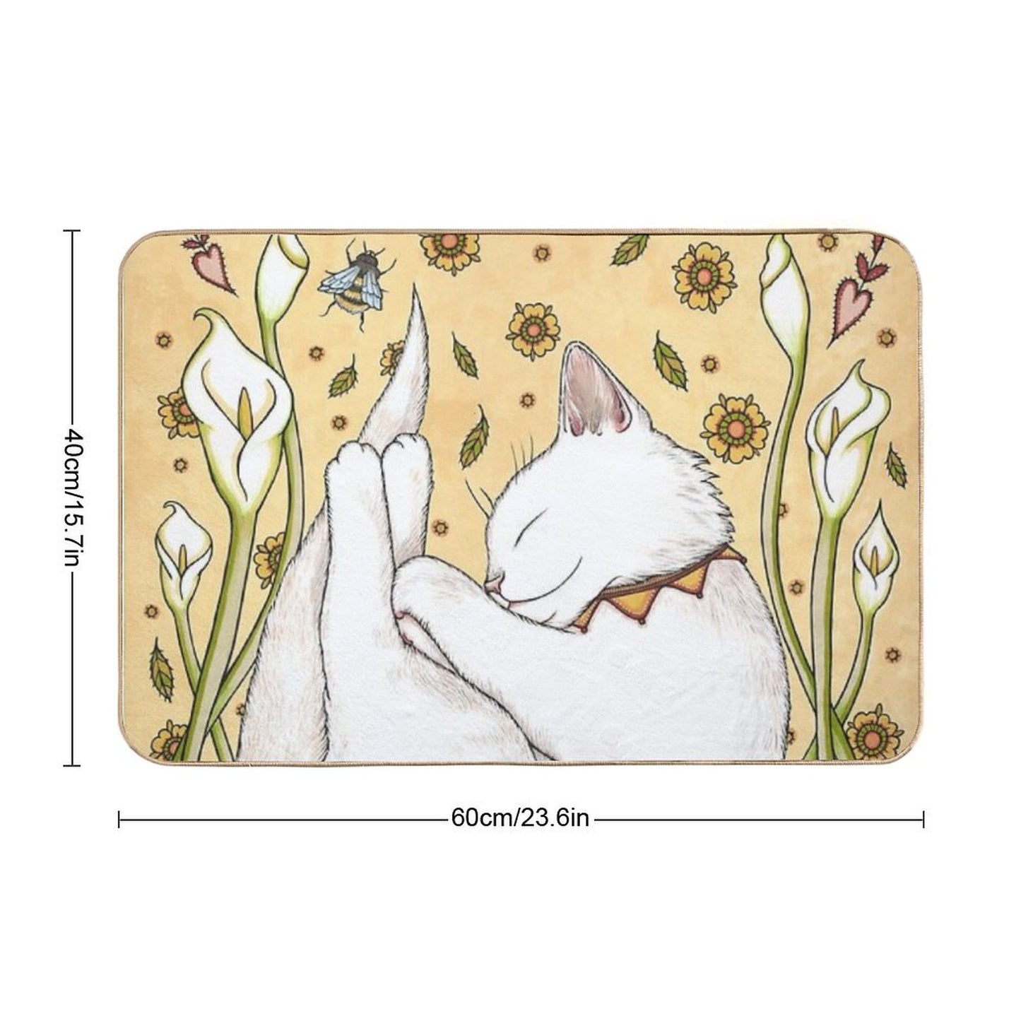 Butterflies And Bees Bath Mat