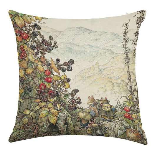 Walk to The High Hills Linen Throw Pillow Cover