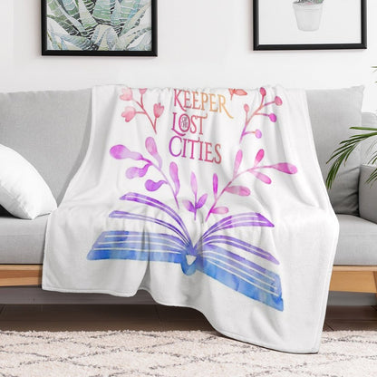 Keeper of The Lost Cities Watercolor Bookish Design Throw Blanket