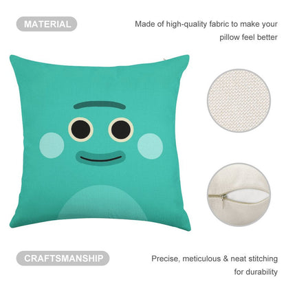 Bumble Nums  Grumble Linen Throw Pillow Cover