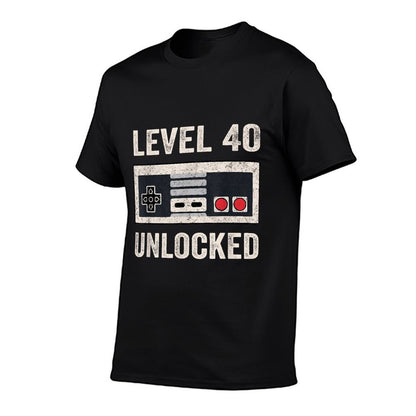 Level 40 Unlocked Video Gamer 40th Birthday Gift T-Shirt