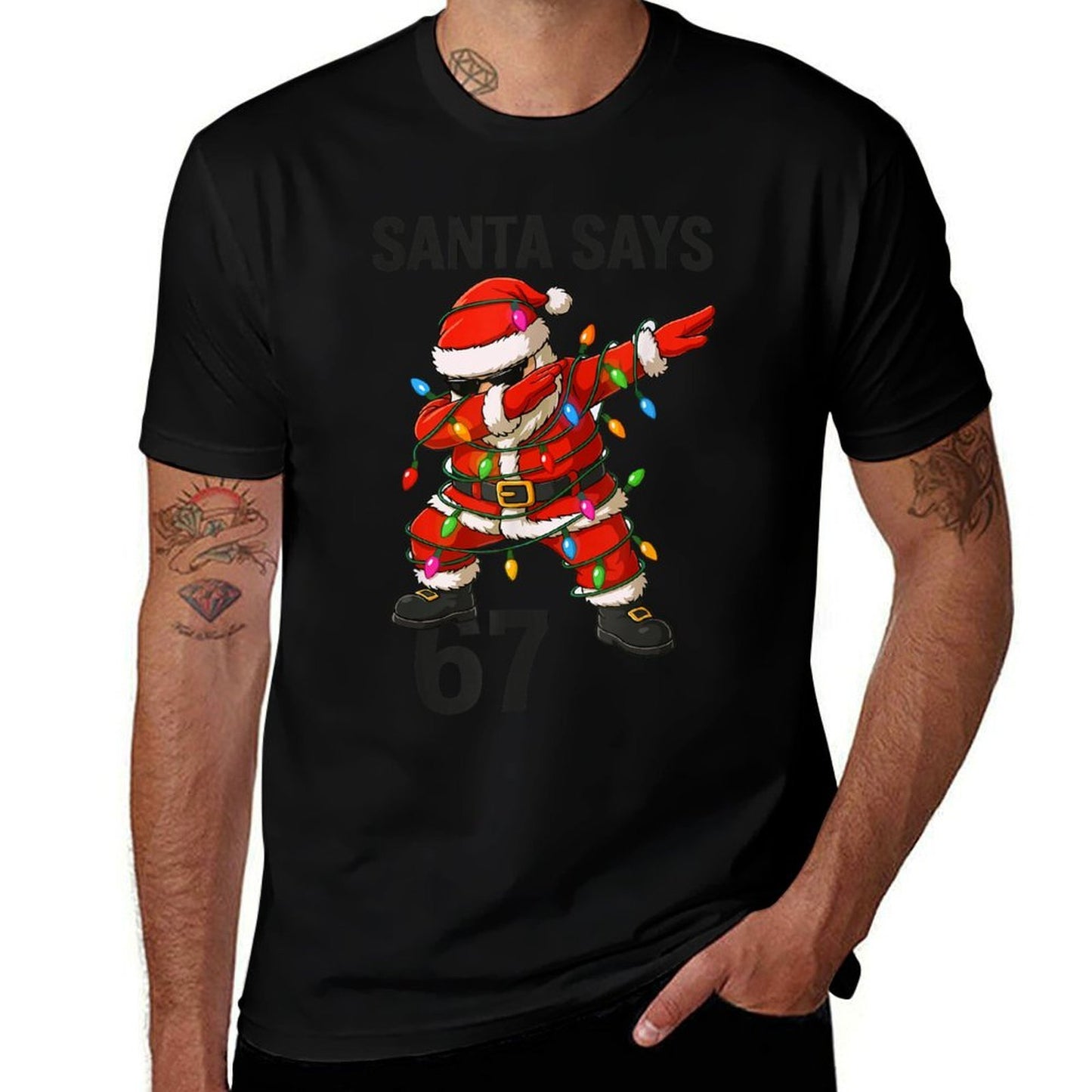 Santa Says 67 Funny Christmas Trend  Cotton T-Shirt