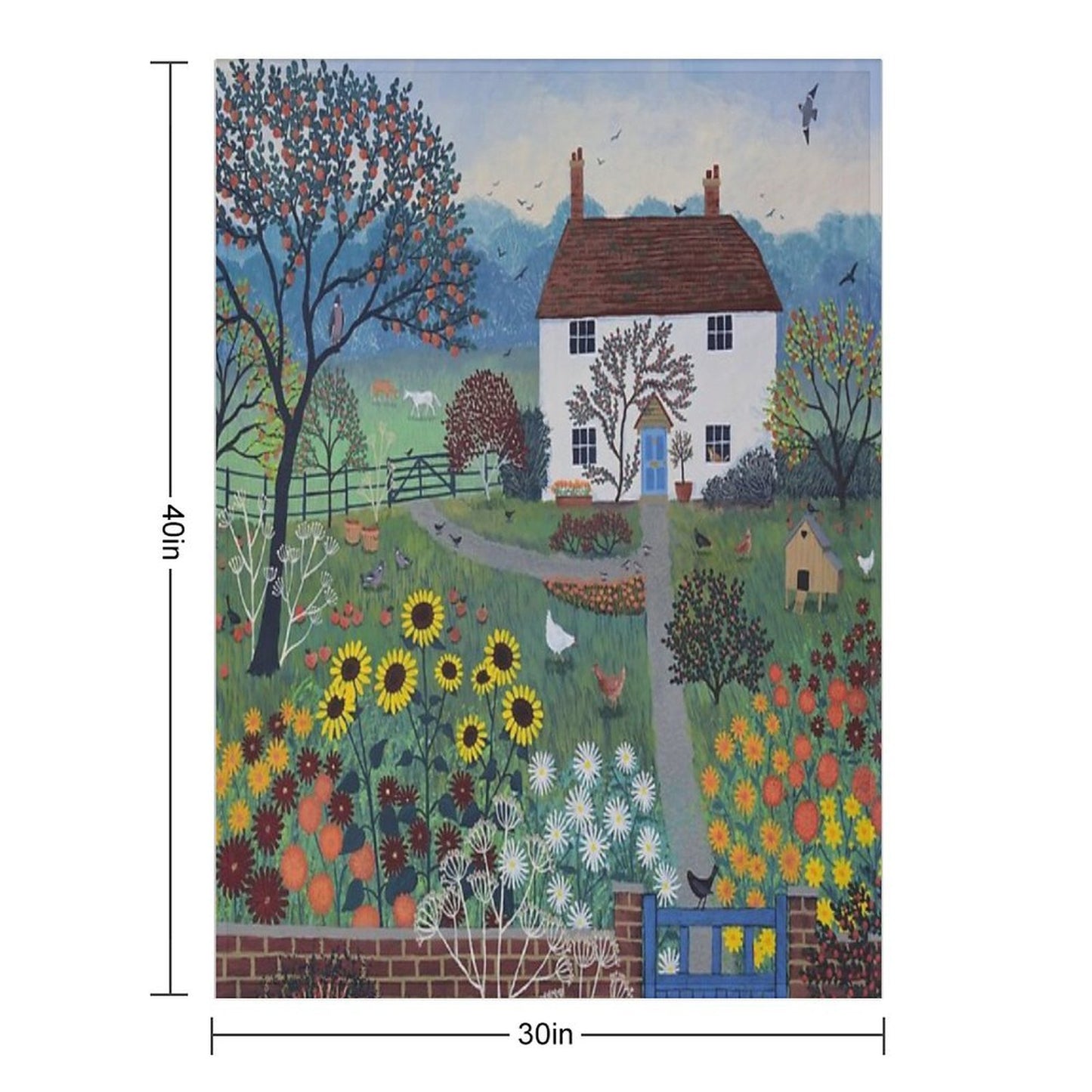 Apple Tree Cottage Throw Blanket