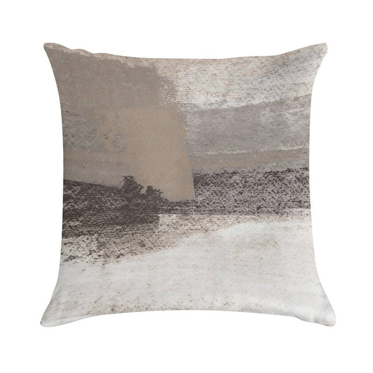 Taupe And Charcoal Grey Horizontal Modern Abstract Painting Soft Ultra-Soft Texture Throw Pillow