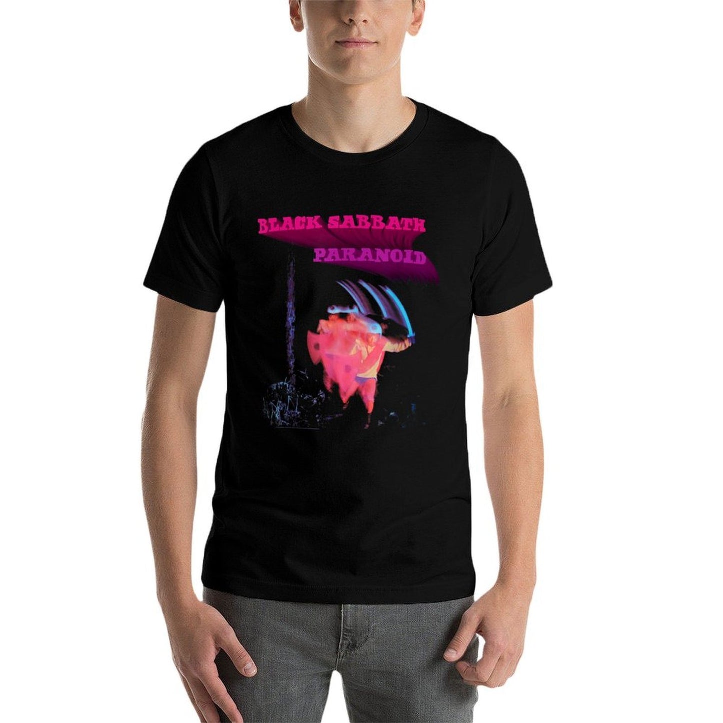 Black Sabbath Official Paranoid Motion Trails  Breathable T-Shirt