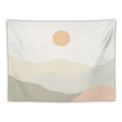 Minimalist Landscape Mountains Tapestry