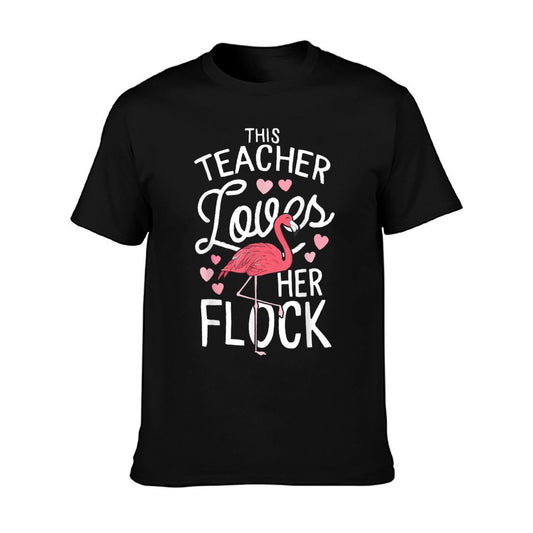 This Teacher Loves Her Flock Flamingo Teacher Class Gift T-Shirt
