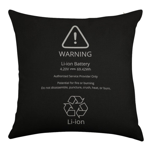 Swollen Battery  Lithium-ion Battery Linen Throw Pillow Cover