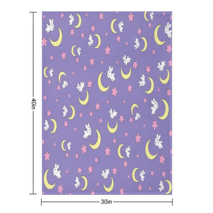 Rabbit of The Moon Throw Blanket