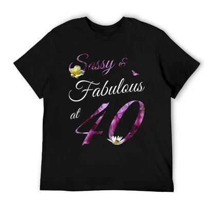 Womens 40 Year Old Sassy & Fabulous Floral 1985 40th Birthday Gift  Stretchy T-Shirt