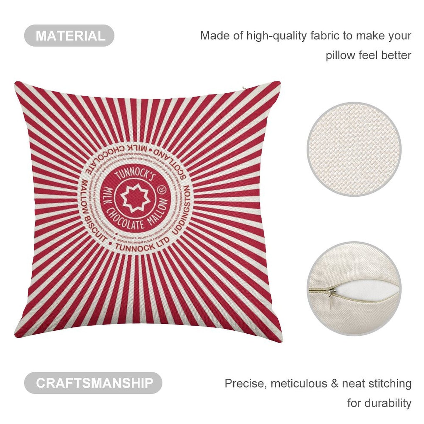 Tunnock's Teacakes Linen Throw Pillow Cover