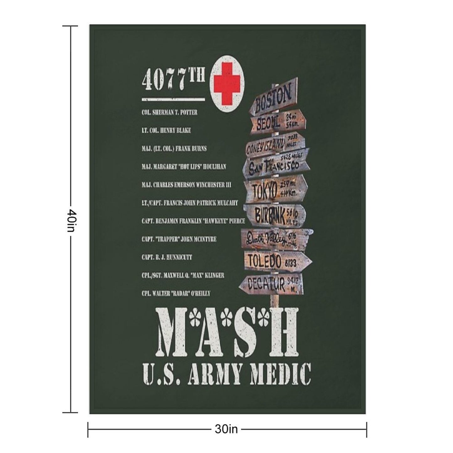 Mash TV Show Signpost Throw Blanket
