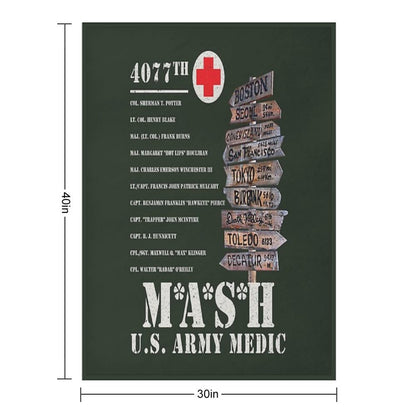 Mash TV Show Signpost Throw Blanket