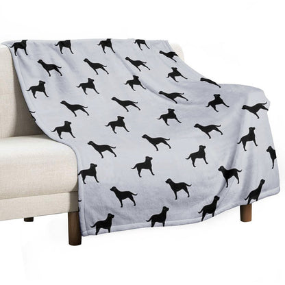 Black Labrador Retriever Silhouette(s) Throw Blanket