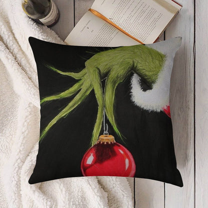 Who Stole Christmas Linen Throw Pillow Cover