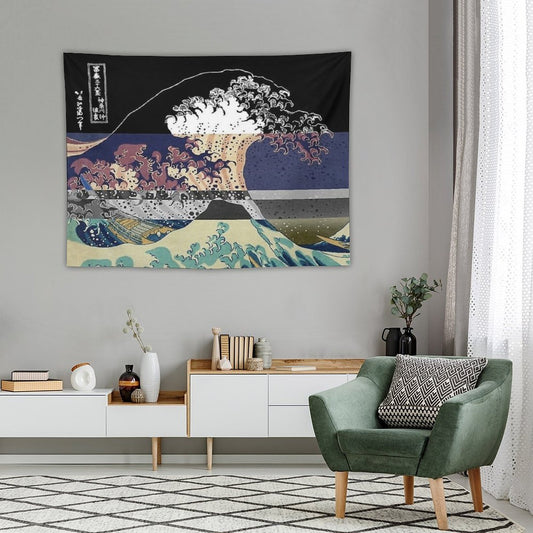 Tricolor Kanagawa Wave Tapestry
