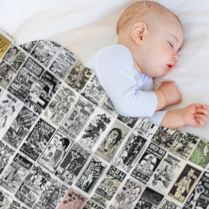 Vintage Punk Rock Flyers Throw Blanket