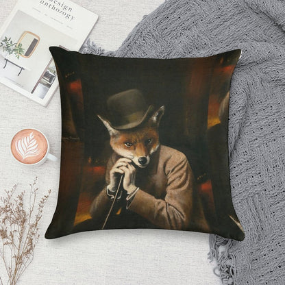 Edwardian Gentleman Fox Soft Multiple Sizes Throw Pillow