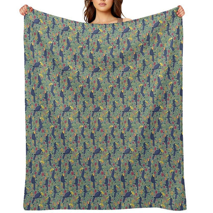 Pattern 83 - Toucans And Parrots Tropical Dream Throw Blanket
