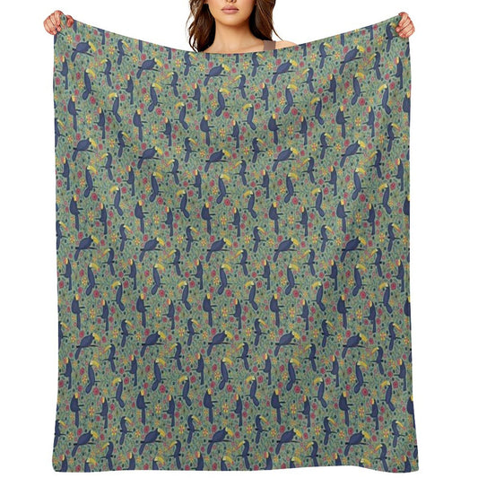 Pattern 83 - Toucans And Parrots Tropical Dream Throw Blanket