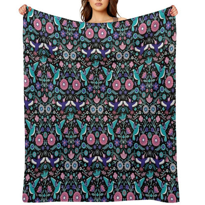 Hummingbird Garden 2 Throw Blanket
